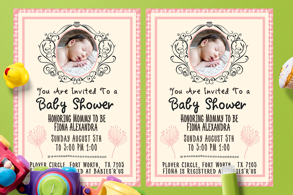 Simple Baby Shower Template Card  in Card Templates - product preview 8