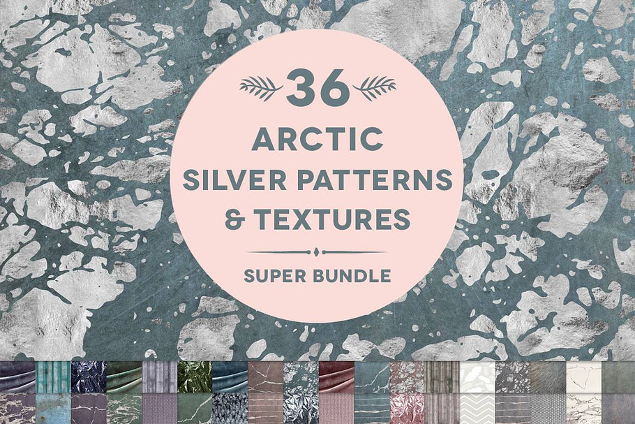 36 Arctic Silver Foil & Watercolors in Patterns - product preview 8
