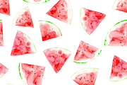 Watercolor watermelons pattern