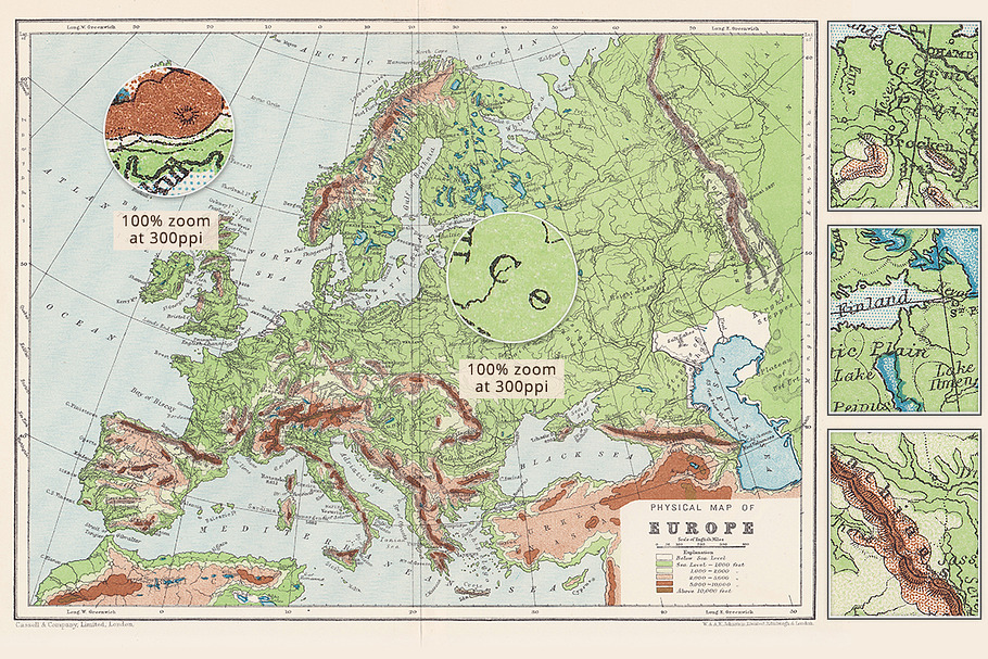 Antique Maps 18x24in - Vol.01