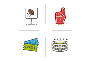 American football. 4 icons. Vector