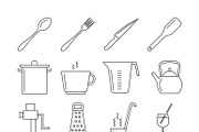 Cooking and kitchen tools icons