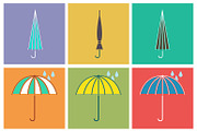 Umbrella vector icons in flat style