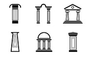 Column black vector icons
