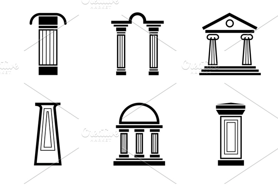 Column black vector icons in Graphics - product preview 8