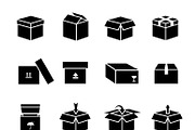 Box vector icons set