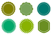 Eco blank green badges set