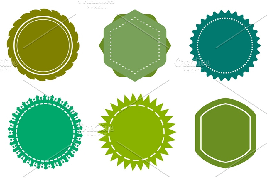 Eco blank green badges set in Icons - product preview 8