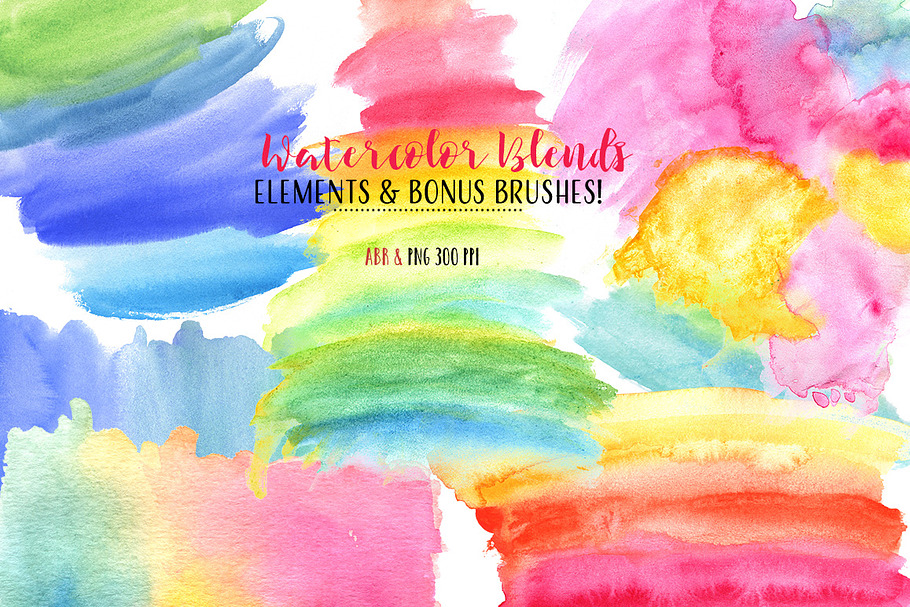 Watercolor Elements & BONUS Brushes
