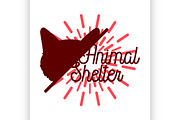 Color vintage animal shelter emblem