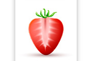 Strawberry. Half of a berry