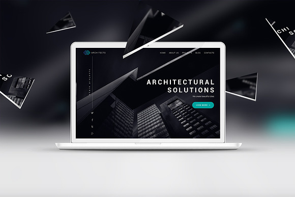Macbook Mock Up triangles in Mobile & Web Mockups - product preview 3