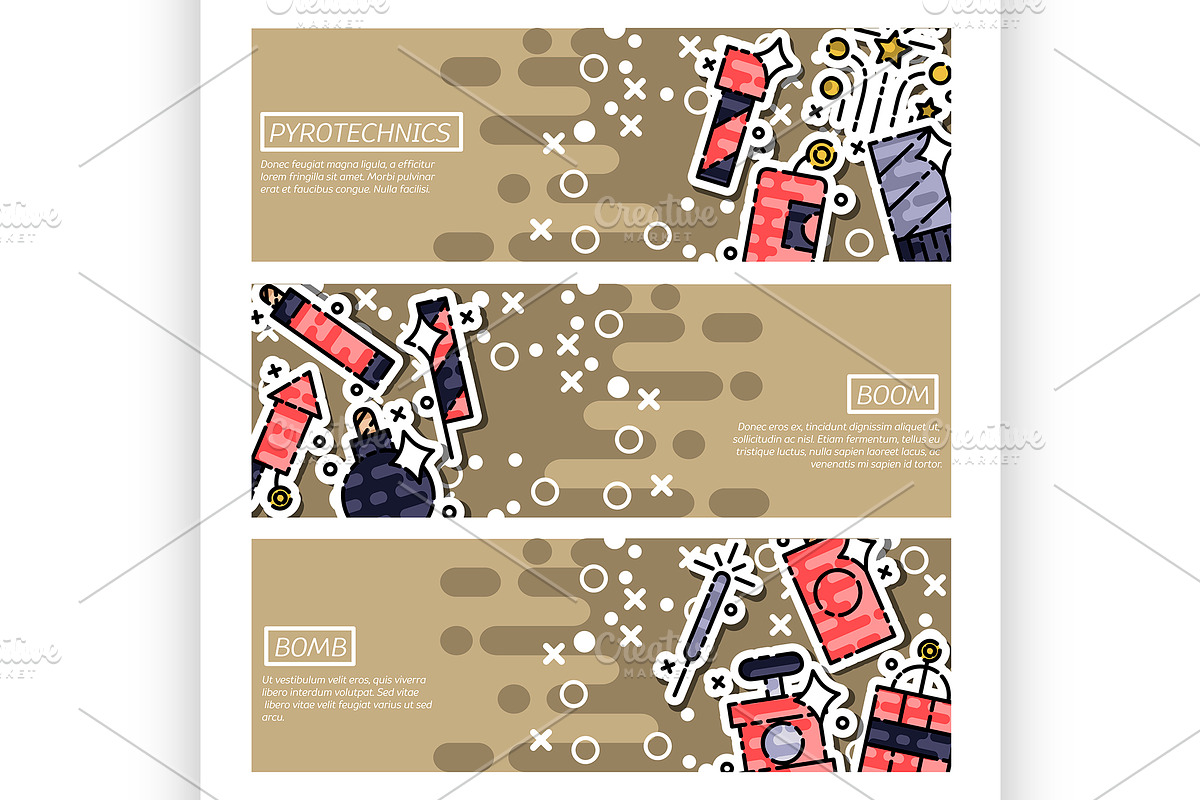 Banners about pyrotechnics in Illustrations - product preview 8