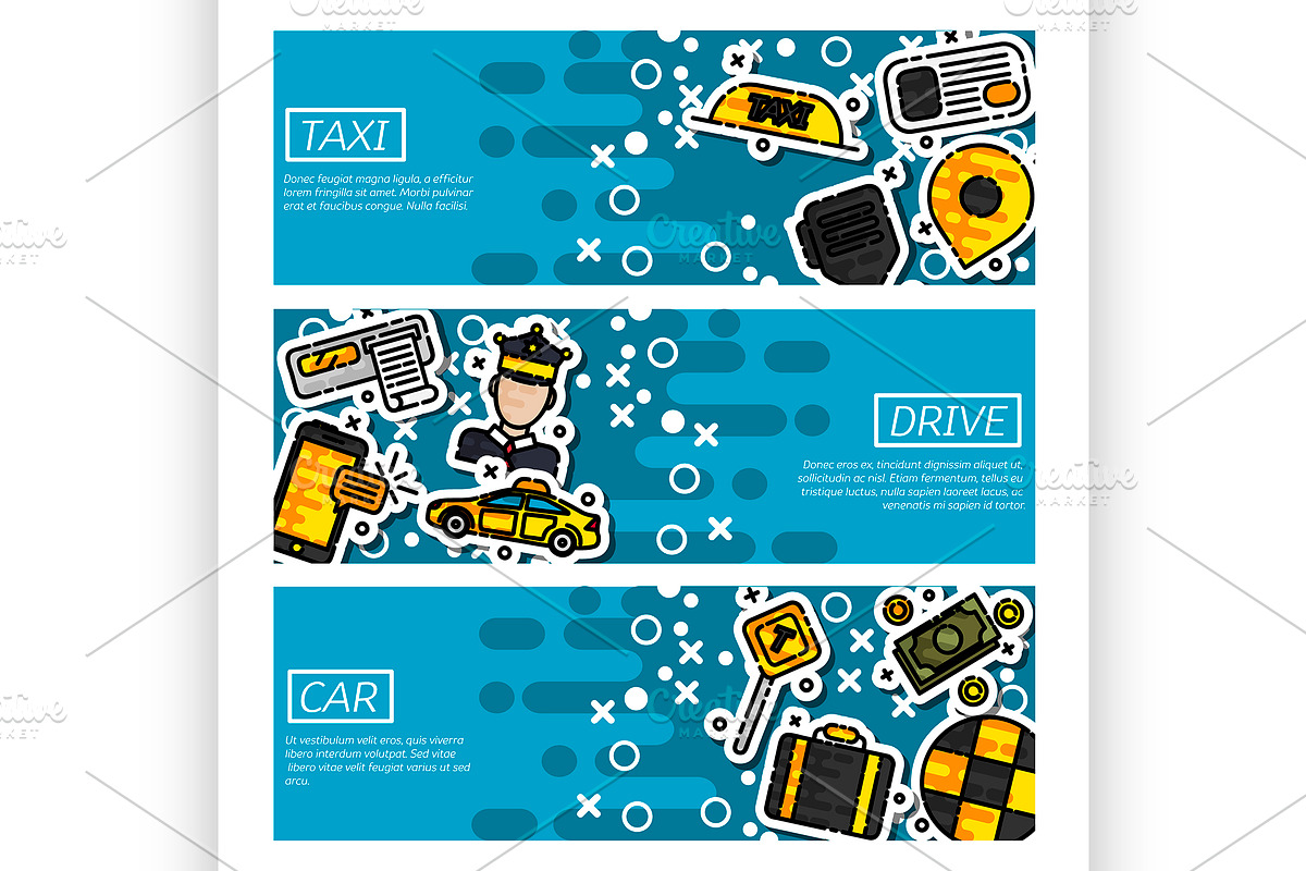 Banners about taxi in Illustrations - product preview 8