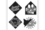 Vintage animal shelter emblems
