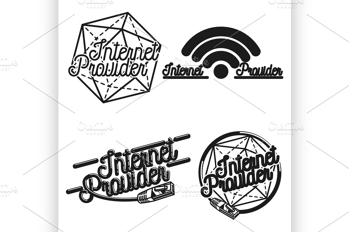  internet provider emblems in Illustrations - product preview 8