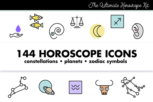 Horoscope Astrology Sign Icons in Graphics - product preview 6