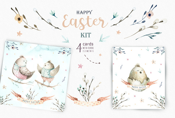 Happy easter watercolor kit III in Illustrations - product preview 5
