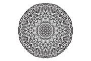 Crazy mandala template for coloring book, zendoodle. Round zentangle. Round ornament lace pattern for your design