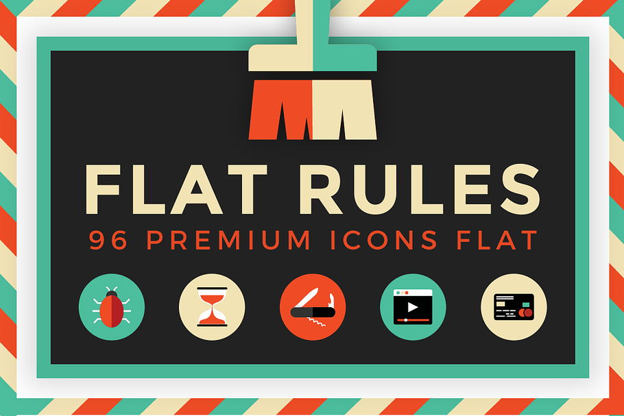 Flat Rules - 96 Premium Icons Flat in Graphics - product preview 8