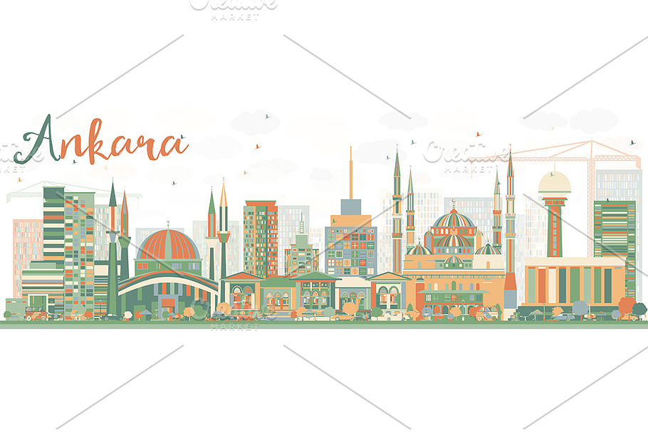 Abstract Ankara Skyline in Illustrations - product preview 8