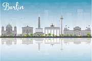 Berlin skyline with grey building