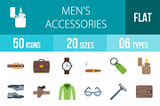 50 Men's Items Flat Multicolor Icons