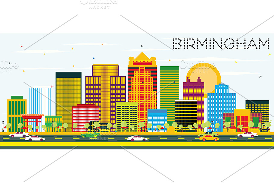 Birmingham Skyline in Illustrations - product preview 8