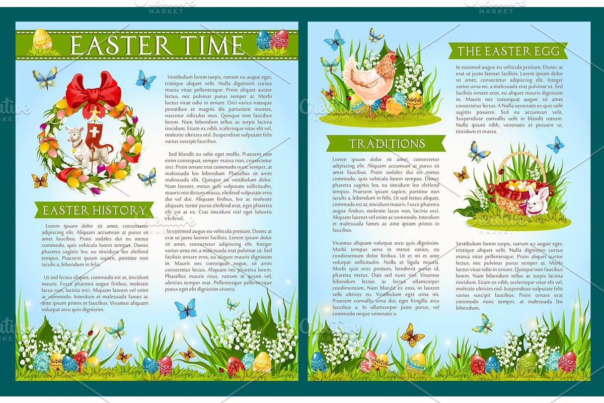 Easter Egg Hunt celebration brochure template in Illustrations - product preview 8