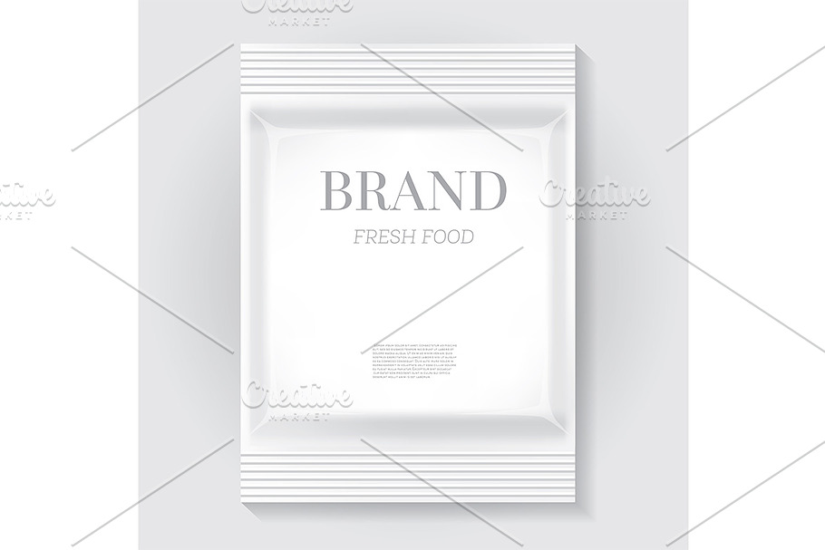 White Blank Food Snack Bag in Illustrations - product preview 8