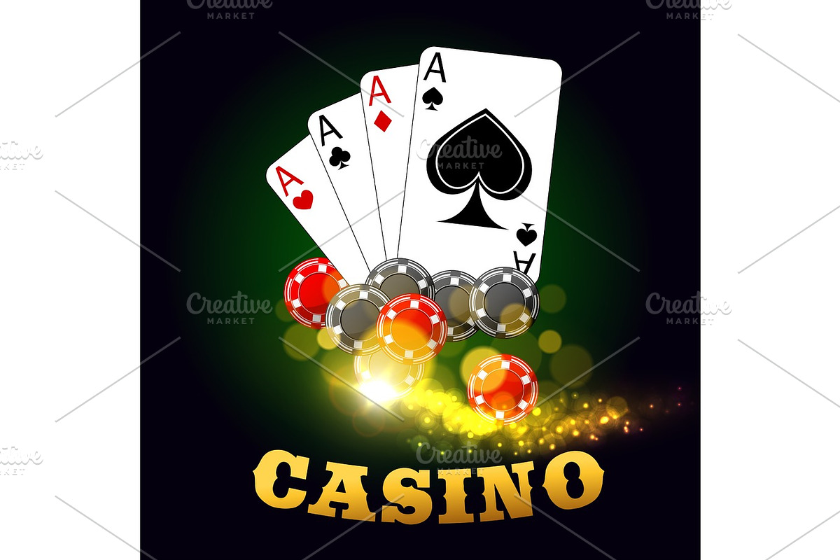 Casino poster with poker cards suits and dices in Illustrations - product preview 8
