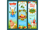 Easter Sunday celebration banner template set