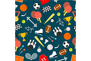 Sporting equipment and item seamless pattern