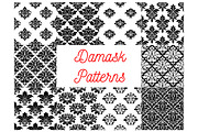 Damask floral ornate patterns set