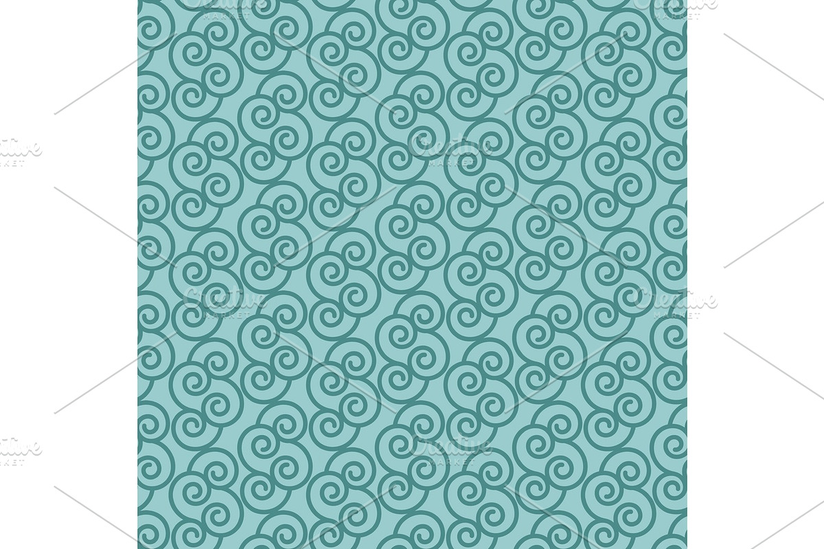 Blue pattern with linear swirls in Illustrations - product preview 8