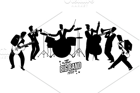 Jazz Orchestra 40s, 50s, 60s in Illustrations - product preview 1
