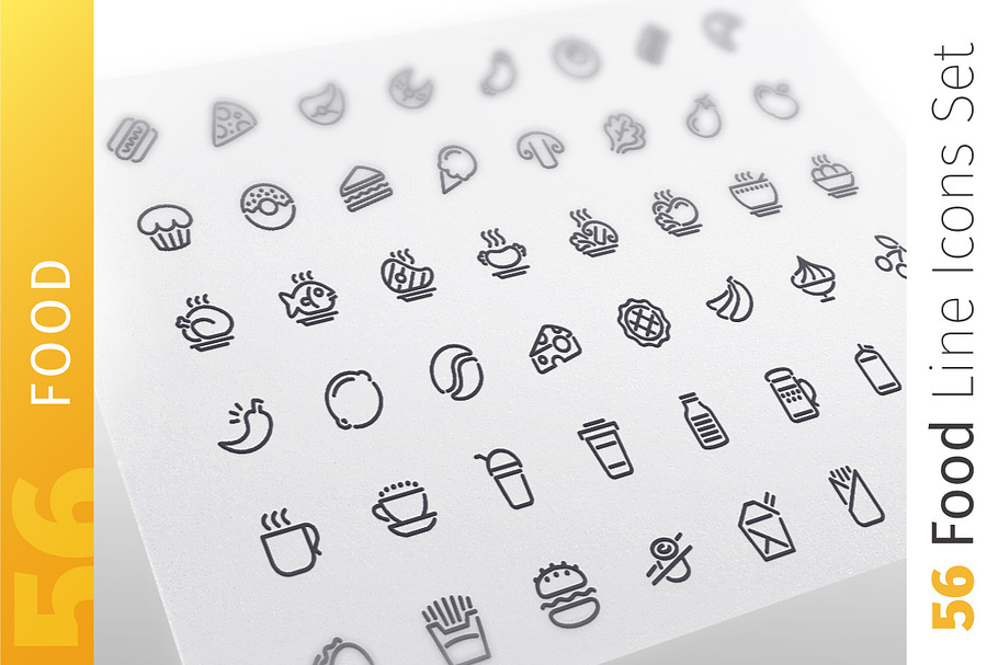 Food Line Icons Set in Food Icons - product preview 8