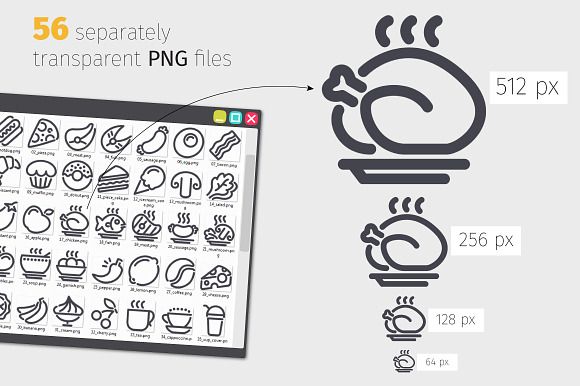 Food Line Icons Set in Food Icons - product preview 2