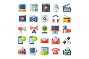 Media and Communication Flat icons