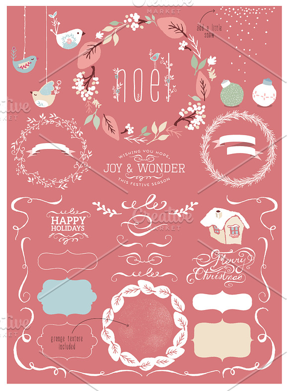 White Christmas designer toolkit in Illustrations - product preview 2