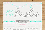 100 Pattern Brushes+9 Graphic Styles