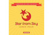 Logo star sky, reach for a dream, vector illustration