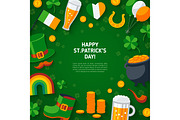 Happy St. Patrick's Day Green Background