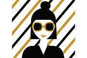 Girl in sunglasses. Vector+jpg