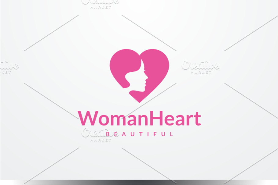 Woman Heart Logo in Logo Templates - product preview 8