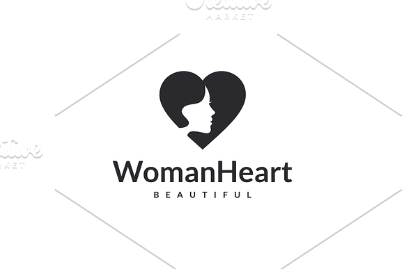 Woman Heart Logo in Logo Templates - product preview 2