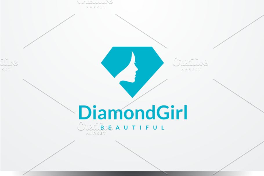 Diamond Girl Logo in Logo Templates - product preview 8