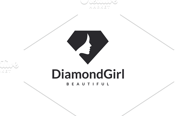 Diamond Girl Logo in Logo Templates - product preview 2