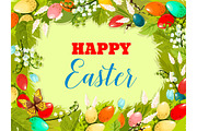 Easter egg floral background for poster design