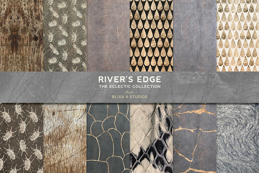 River's Edge: White & Rose Gold Foil